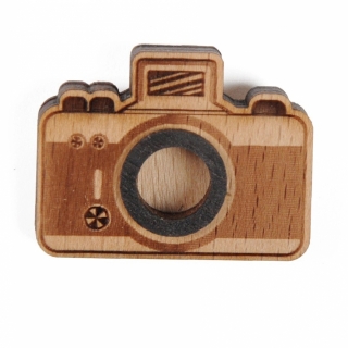 Деревянный значок фотоаппарат