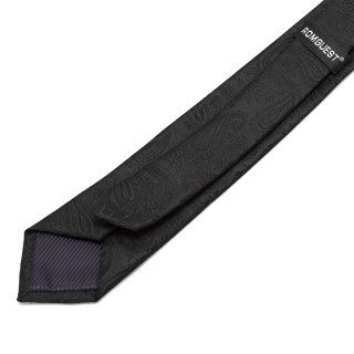 Узкий черный галстук с узором
