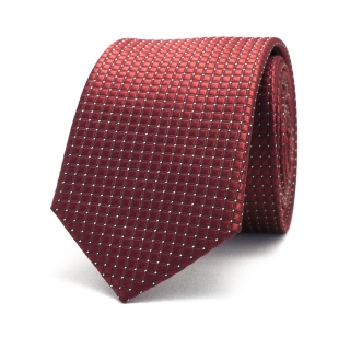 Узкий бордовый галстук фактурный