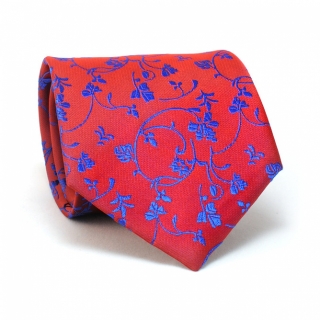Купить бордовый галстук с цветочным принтом