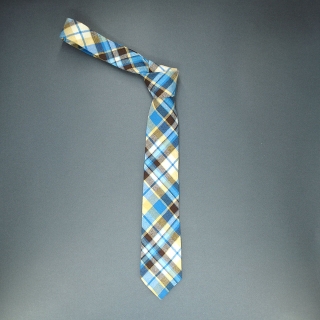 Недорогой узкий мужской стильный клетчатый галстук