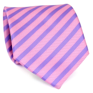Купить узкий мужской галстук светло-розового цвета в полоску.