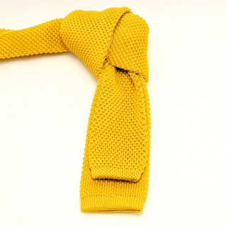 Купить однотонный желтый галстук