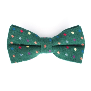 Зеленая галстук-бабочка с цветными вставками