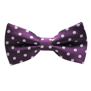 Фиолетовая галстук-бабочка в горошек