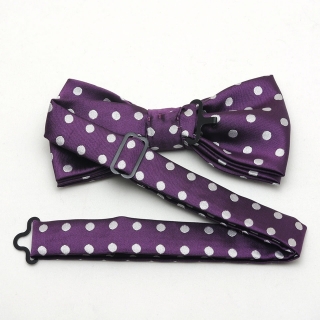 Купить фиолетовую галстук-бабочку в горошек