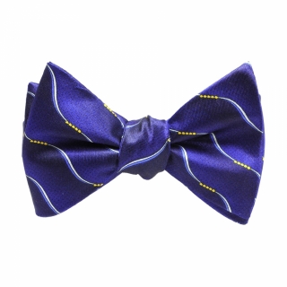 Синяя волнистая галстук бабочка самовяз