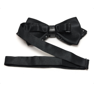 Черная галстук-бабочка формы diamond с инкрустацией