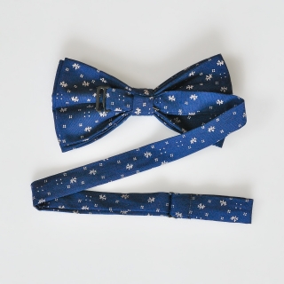 Синяя галстук-бабочка с узорами