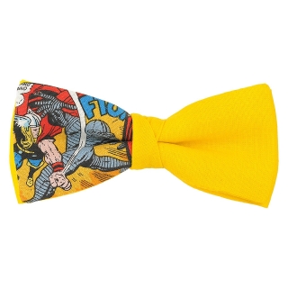 Желтый галстук-бабочка с принтом комикс
