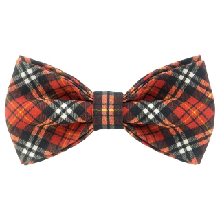 Купить красную галстук-бабочку шотландка