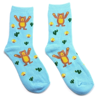 Махровые голубые носки с медведями