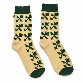 Бежево-зеленые носки из хлопка