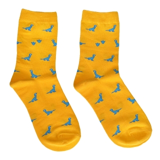 Купить желтые носки с динозаврами