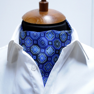 Купить галстук Аскот с синим узором