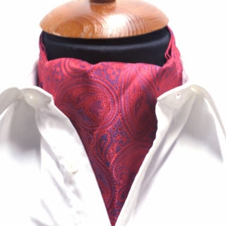 Купить бордовый галстук Аскот шейный платок