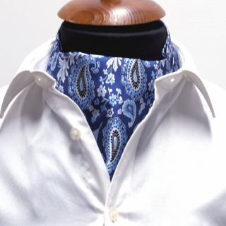 Купить галстук синий Аскот шейный платок