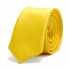 Узкий однотонный желтый галстук thumb