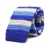 Купить голубой полосатый вязаный галстук thumb