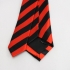 Полосатый узкий галстук черный с красным thumb