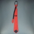 Недорогой узкий мужской галстук красного цвета с фактурным узором. thumb