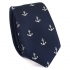 Купить узкий мужской галстук синего цвета с рисунками в виде якорей. thumb