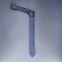 Недорогой узкий мужской галстук темно-синего цвета в клетку. thumb