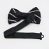 Купить черную вязаную галстук-бабочку в полоску thumb