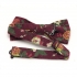 Бордовая галстук-бабочка с цветком thumb