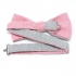 Хлопковая галстук-бабочка серо-розовая thumb