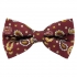 Купить модную галстук-бабочку бордового цвета из плотной хлопковой ткани с узором в виде огурцов thumb