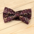 Недорогая модная галстук-бабочка бордового цвета из плотной хлопковой ткани с узором в виде огурцов thumb