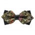 Купить модную галстук-бабочку черного цвета из плотной хлопковой ткани с узором в виде огурцов thumb