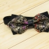 Недорогая модная галстук-бабочка черного цвета из плотной хлопковой ткани с узором в виде огурцов thumb