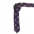 Узкий лиловый галстук с гербами thumb
