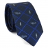 Купить модный стильный узкий галстук синего цвета thumb