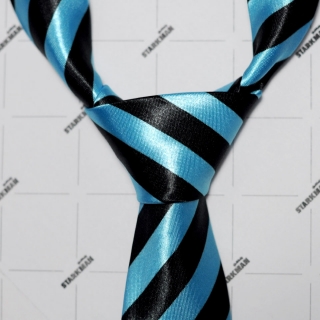 Черно-голубой галстук узкий