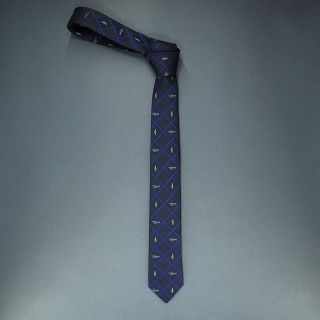 Недорогой модный стильный узкий галстук синего цвета